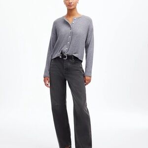 Madewell Darted Barrel Jean: Black